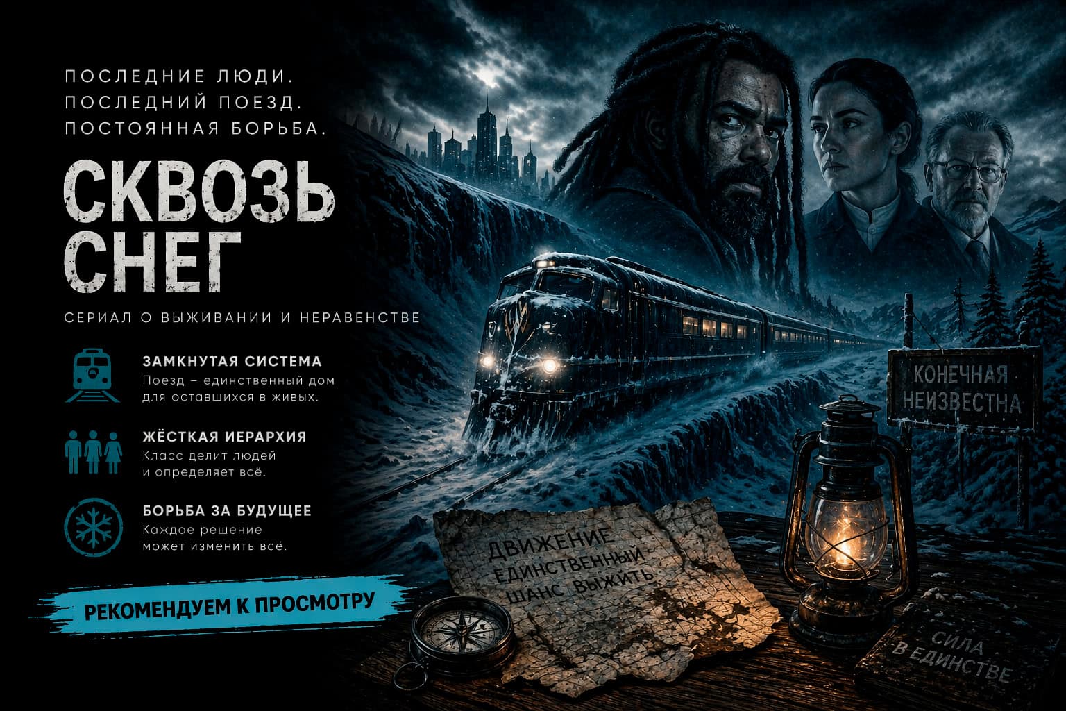 Информационный баннер сериала «Сквозь снег»